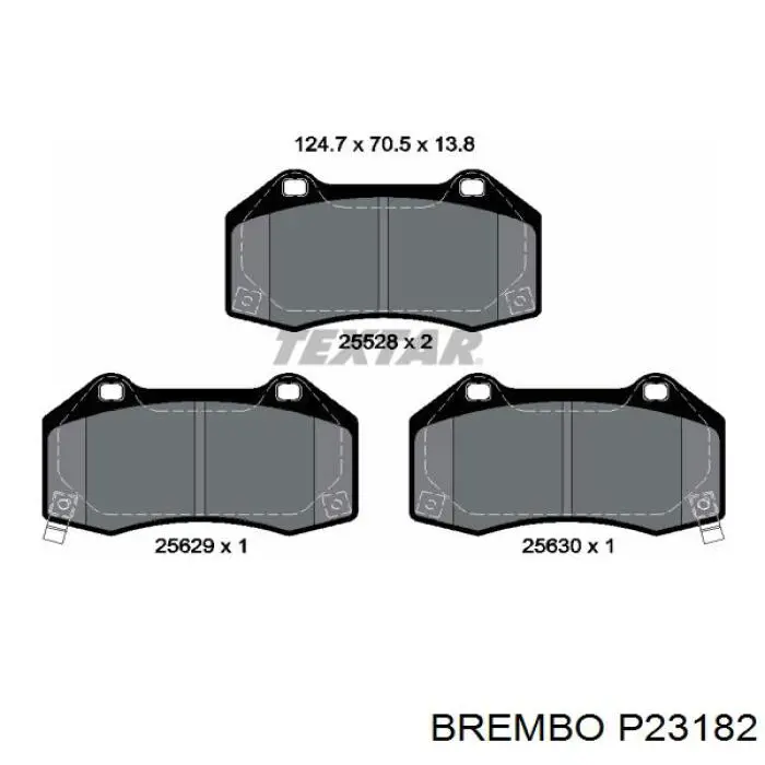 P 23 182 Brembo колодки тормозные передние дисковые