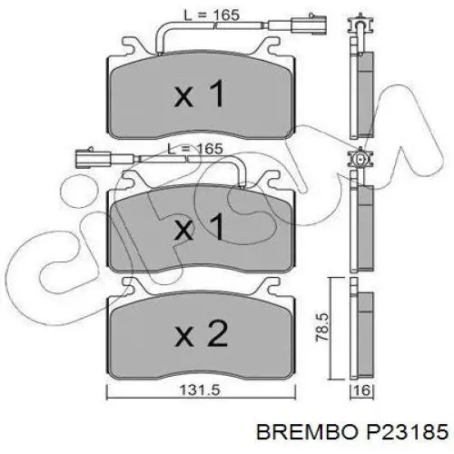 P23185 Brembo sapatas do freio dianteiras de disco