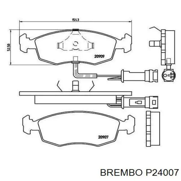 Передние тормозные колодки P24007 Brembo