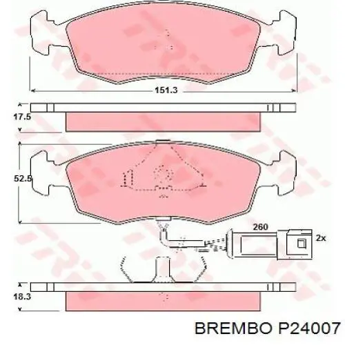 Тормозные колодки Brembo P24007
