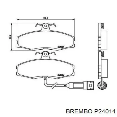 Передние тормозные колодки P24014 Brembo