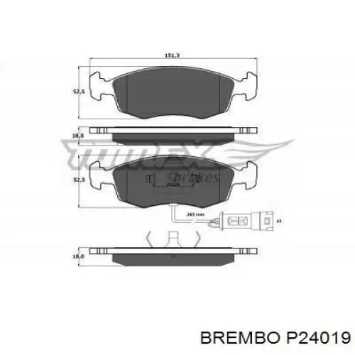 Тормозные колодки Brembo P24019
