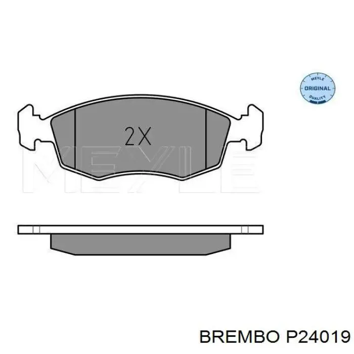 P24019 Brembo колодки тормозные передние дисковые