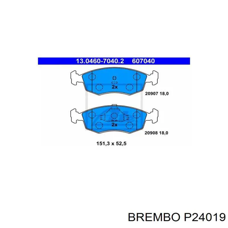 Передние тормозные колодки P24019 Brembo