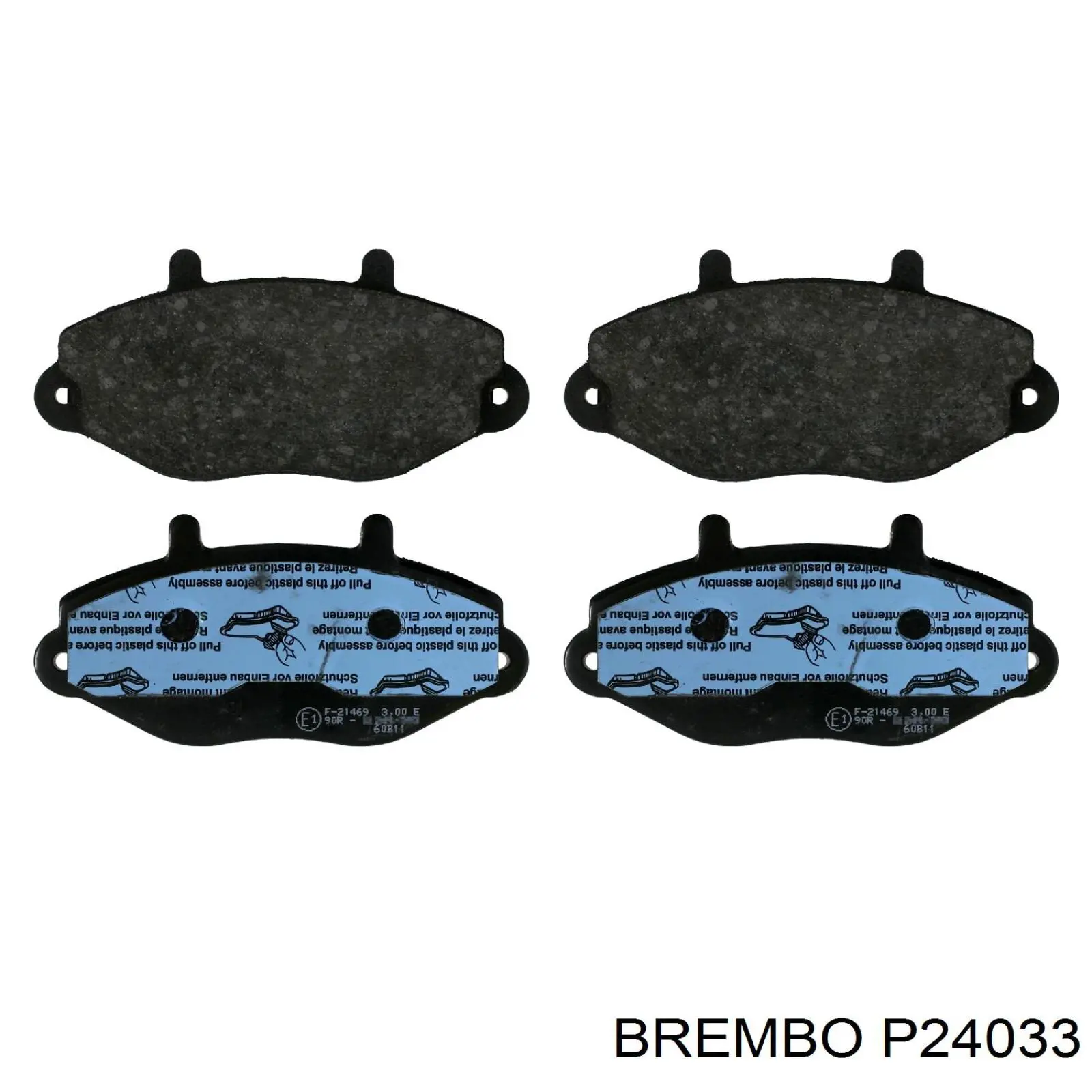 P 24 033 Brembo колодки тормозные передние дисковые