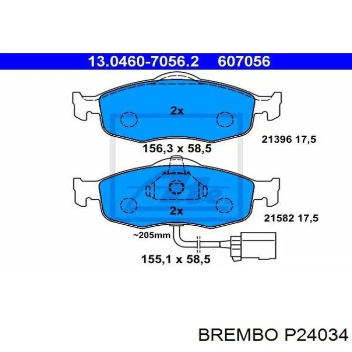 Передние тормозные колодки P24034 Brembo