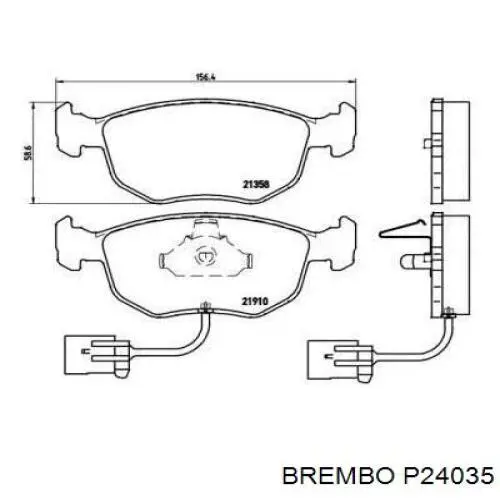 P24035 Brembo колодки тормозные передние дисковые