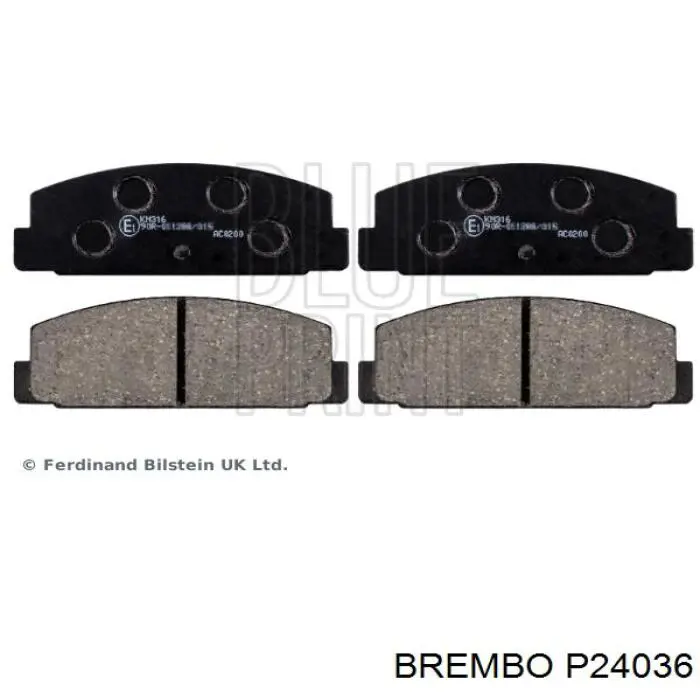 Задние дисковые колодки Brembo P24036