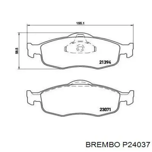 Передние тормозные колодки P24037 Brembo