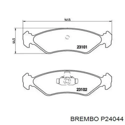 P24044 Brembo колодки тормозные передние дисковые