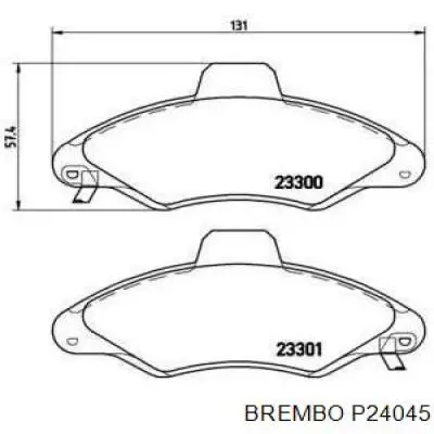 P24045 Brembo колодки тормозные передние дисковые