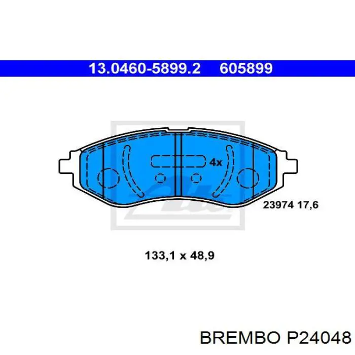 Передние тормозные колодки P24048 Brembo