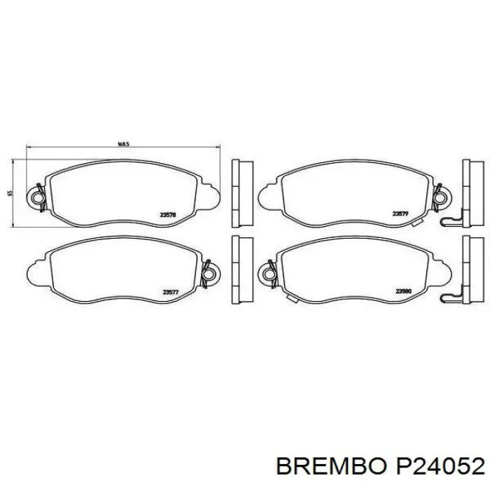 P 24 052 Brembo передние тормозные колодки
