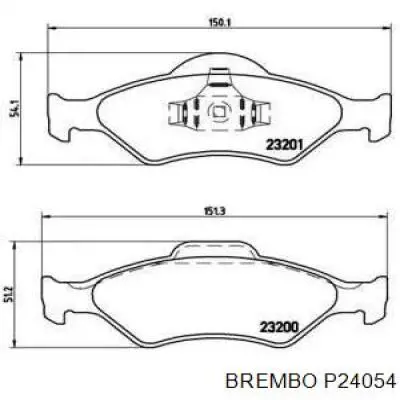 P24054 Brembo колодки тормозные передние дисковые