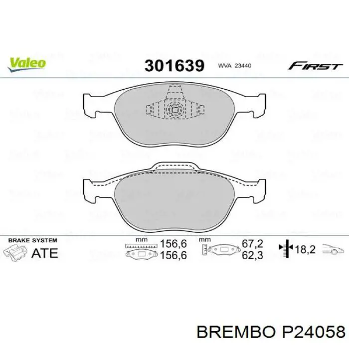 Тормозные колодки Brembo P24058