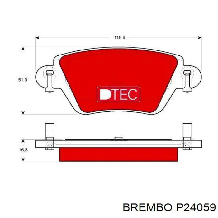 Задние дисковые колодки Brembo P24059