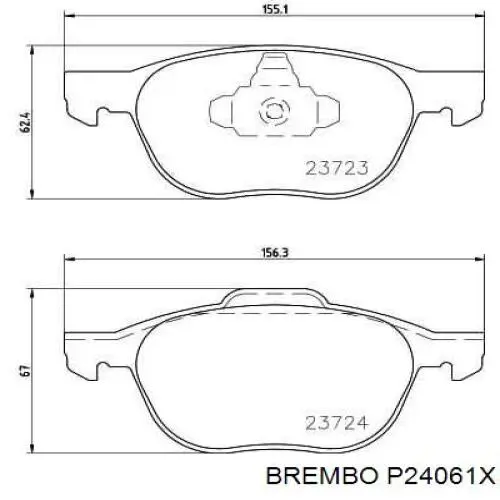 Передние тормозные колодки P24061X Brembo