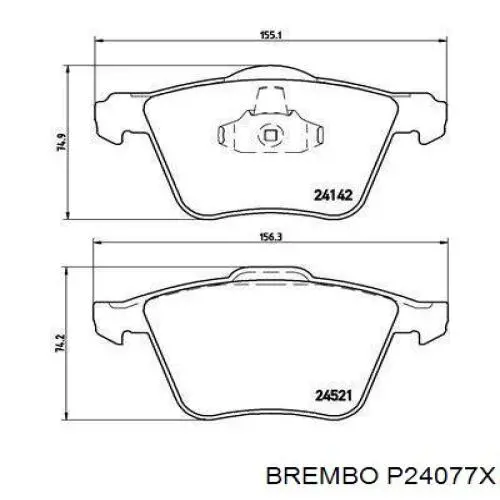 Передние тормозные колодки P24077X Brembo