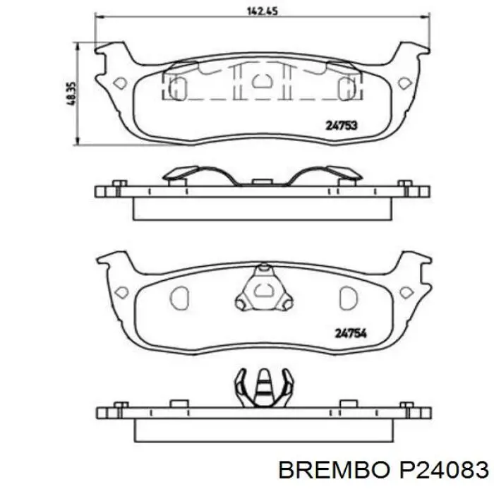 P24083 Brembo колодки тормозные задние дисковые
