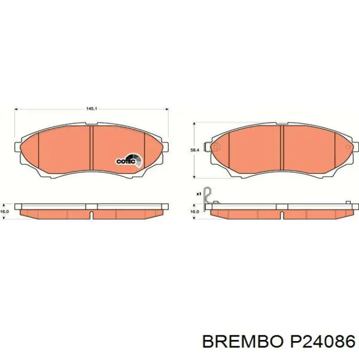 Тормозные колодки Brembo P24086