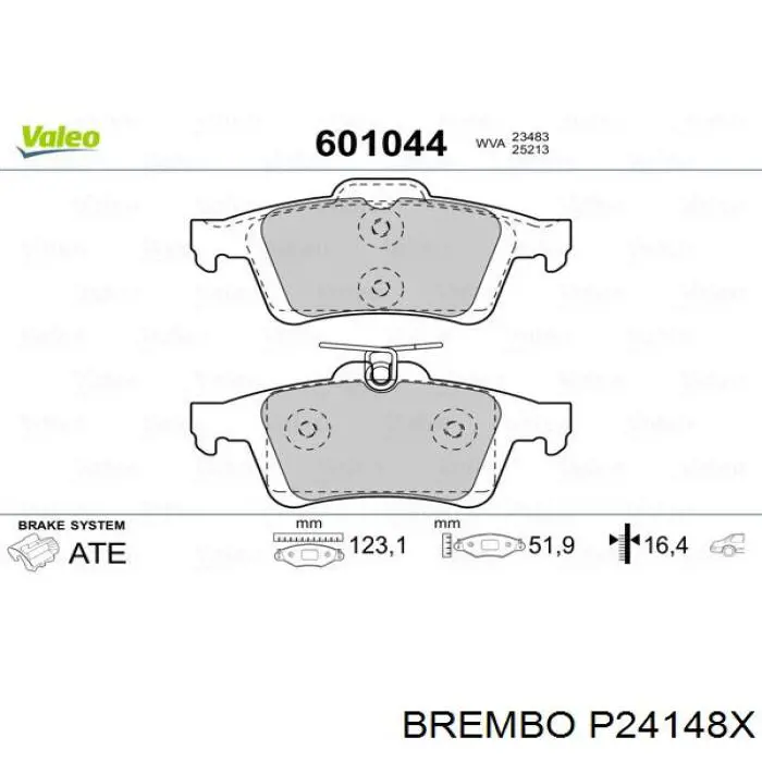 Колодки дисковые  Brembo P24148X цена, от 22.80 USD
