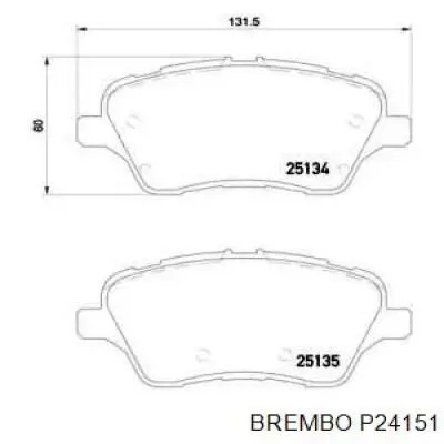 P24151 Brembo колодки тормозные передние дисковые