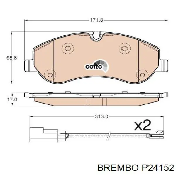 Купить P24152 Brembo Колодки тормозные