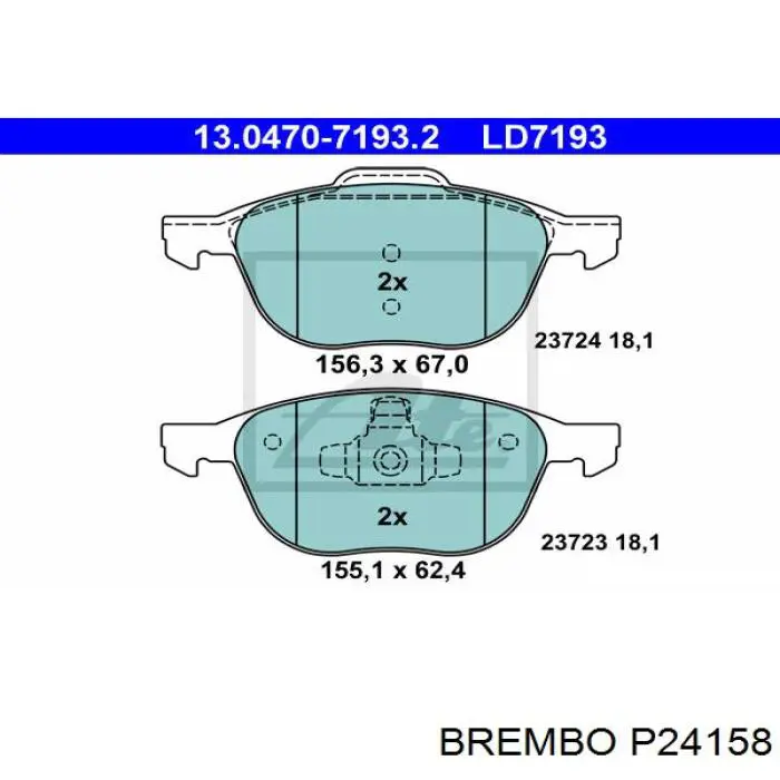Тормозные колодки Brembo P24158
