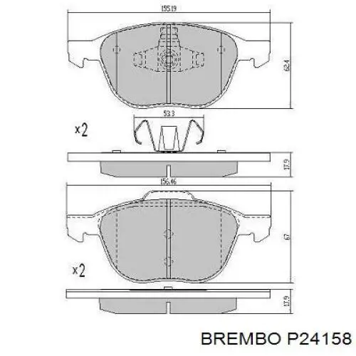 Передние тормозные колодки P24158 Brembo