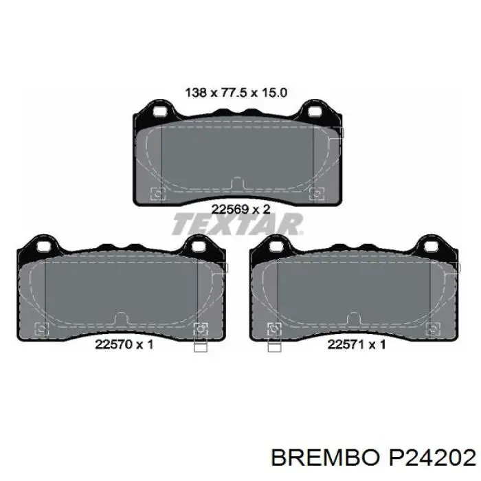 P24202 Brembo передние тормозные колодки