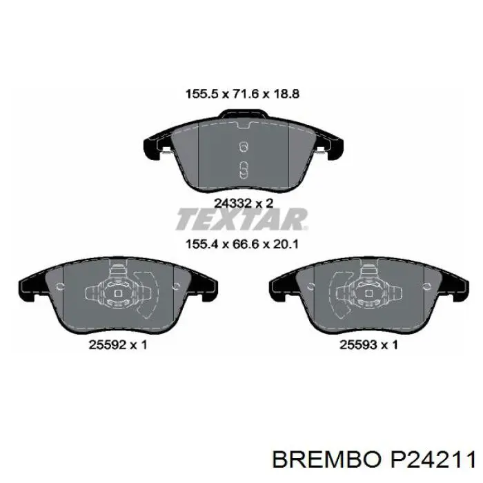 Передние тормозные колодки P24211 Brembo