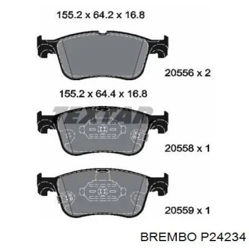 P24 234 Brembo sapatas do freio dianteiras de disco