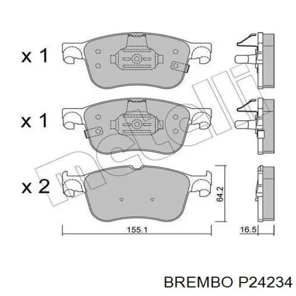 Купить P24234 Brembo Колодки тормозные