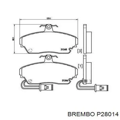 Передние тормозные колодки P28014 Brembo