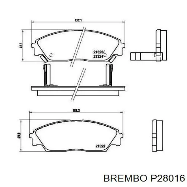 Передние тормозные колодки P28016 Brembo