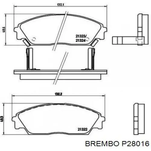 Тормозные колодки Brembo P28016