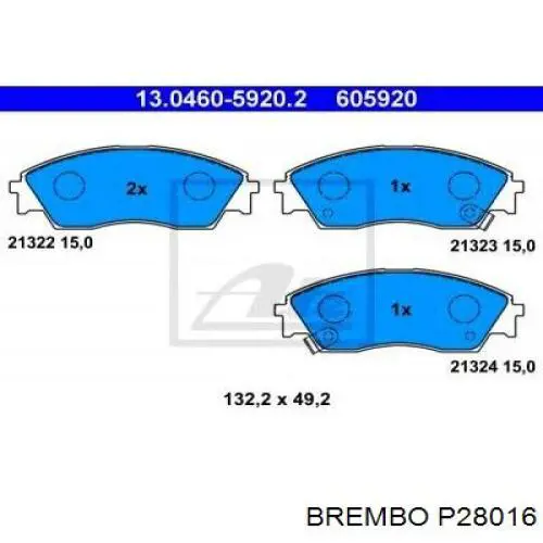 Pastillas de freno delanteras P28016 Brembo