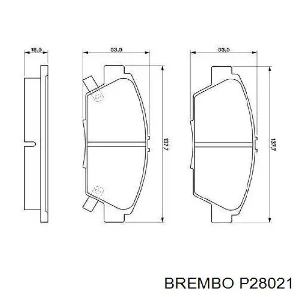Тормозные колодки Brembo P28021