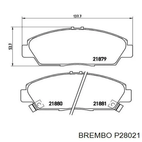 Pastillas de freno delanteras P28021 Brembo