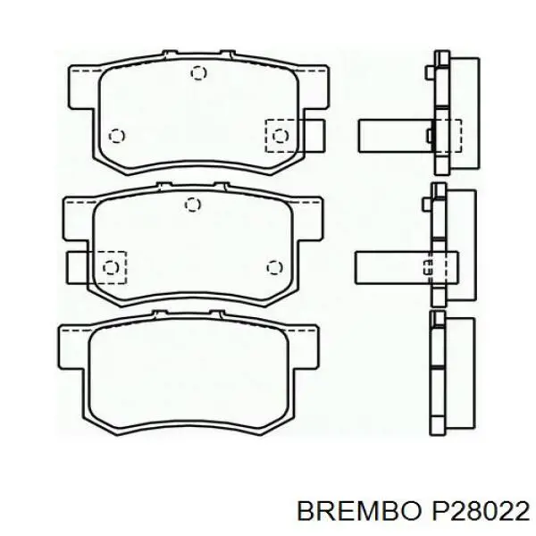 Задние дисковые колодки Brembo P28022