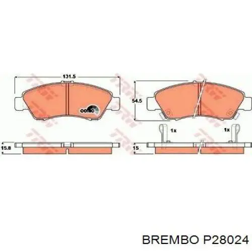 P28024 Brembo Колодки передние