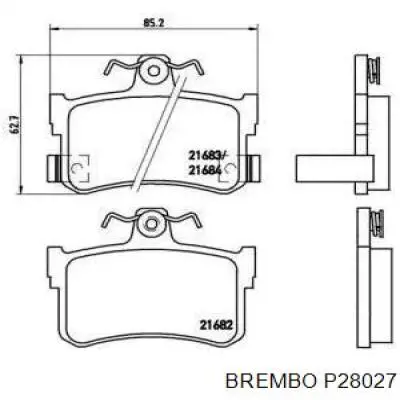 Задние тормозные колодки P28027 Brembo