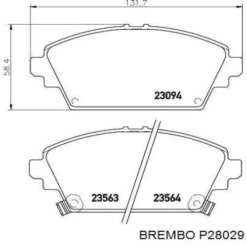 Передние тормозные колодки P28029 Brembo