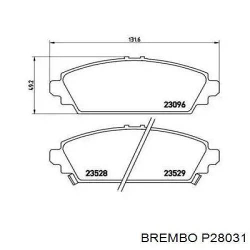 P28031 Brembo передние тормозные колодки