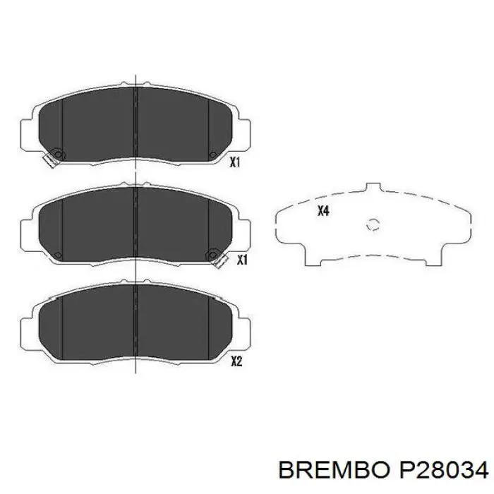 Передние тормозные колодки P28034 Brembo