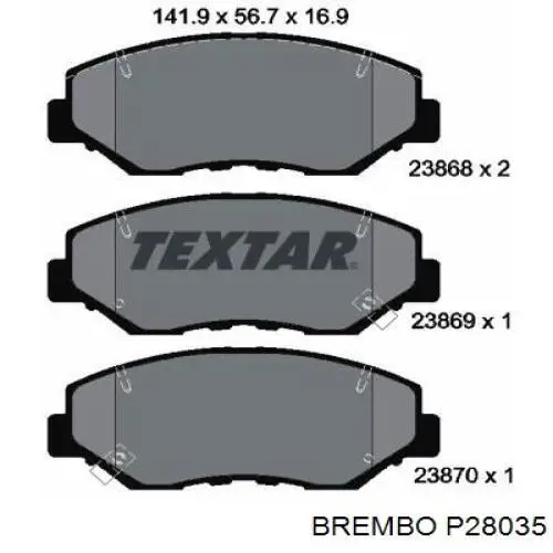 Купить P28035 Brembo Колодки тормозные