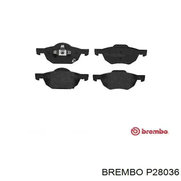 Колодки тормозные передние дисковые Brembo P28036