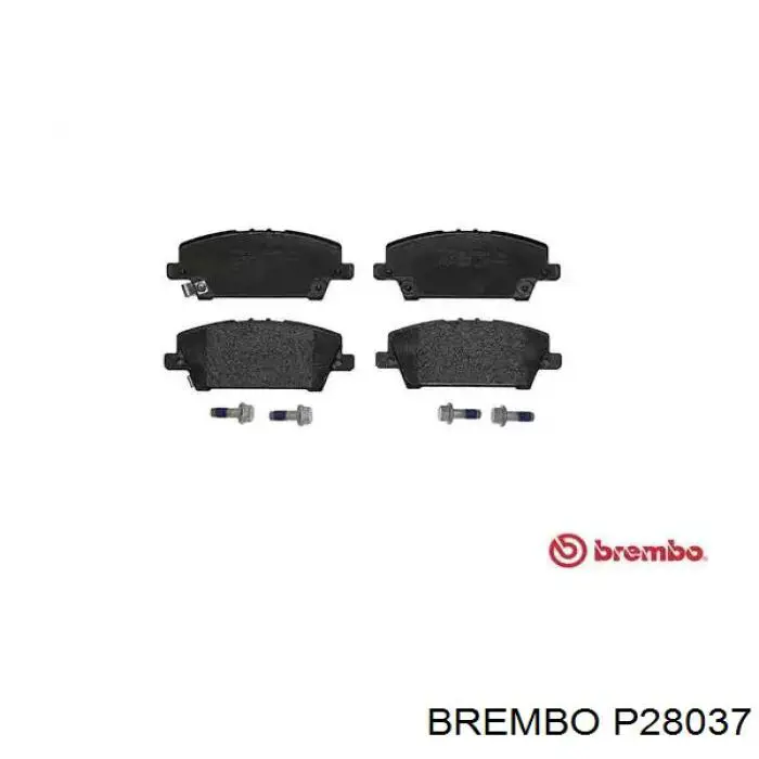 P28037 Brembo колодки тормозные передние дисковые