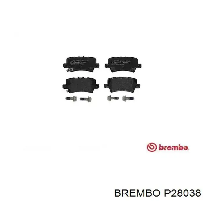 P28038 Brembo колодки тормозные задние дисковые