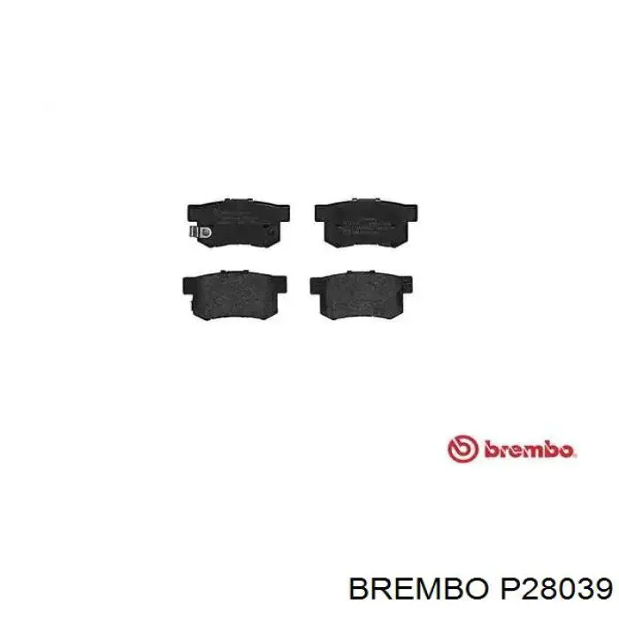 P28039 Brembo колодки тормозные задние дисковые